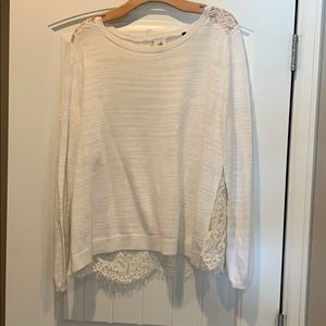 CAbi sweater with lace back